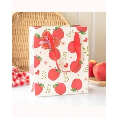 Medium Apple Print Gift Bag