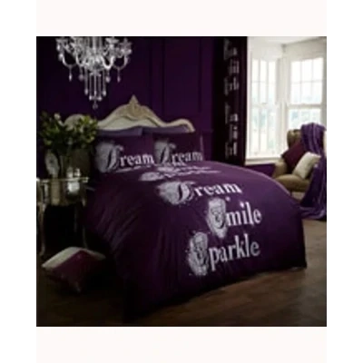 Modern Style Duvet Cover Set Aubergine