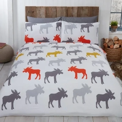 Moose Flannelette Duvet Cover Set