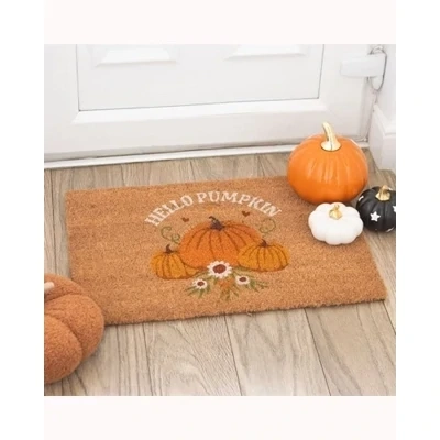 Natural Autumn Days Hello Pumpkin Doormat