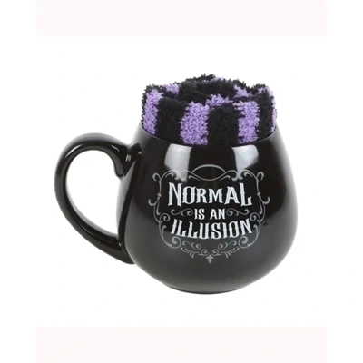Normal is an Illusion Gothic Mug and Socks Set