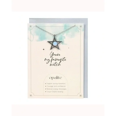 Opalite Star Necklace Greeting Card