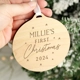 Personalised Baby's First Christmas Round Wooden..