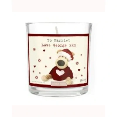 Personalised Boofle Christmas Love Scented Jar Candle