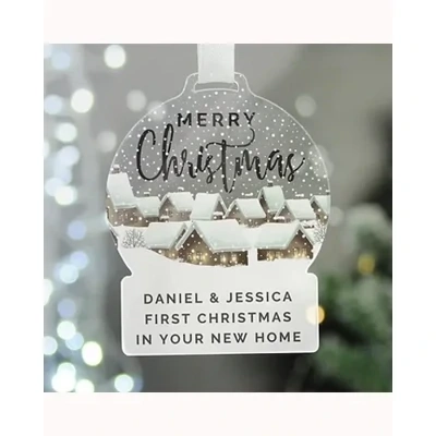 Personalised Christmas Home Acrylic Snowglobe Decoration