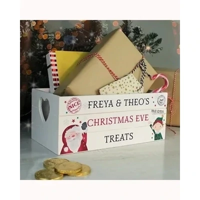 Personalised Christmas White Wooden Crate