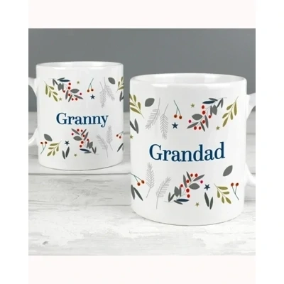 Personalised Festive Christmas Mug Set