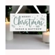 Personalised Merry Christmas White Wooden Sign