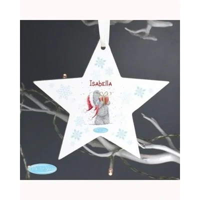 Personalised Me To You Christmas Wooden Star Decoration