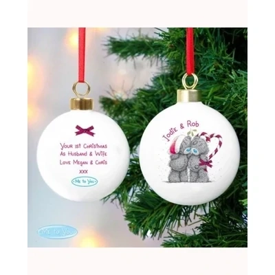 Personalised Me To You Couple Christmas Bauble