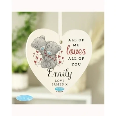 Personalised Me to You Valentine Wooden Heart Decoration
