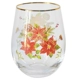 Poinsettia Stemless Glass