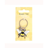 Queen Bee Enamel Keyring