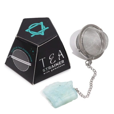 Raw Gemstone Tea Strainer - Aquamarine Raw Gemstone Tea Strainer - Aquamarine