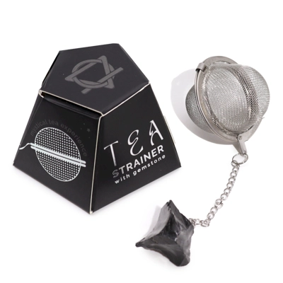 Raw Gemstone Tea Strainer - Black Obsidian Raw Gemstone Tea Strainer - Black Obsidian