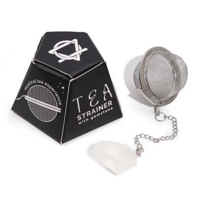 Raw Gemstone Tea Strainer - Rock Quartz Raw Gemstone Tea Strainer - Rock Quartz