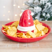 Red Santa Hat Chip and Dip Servin..