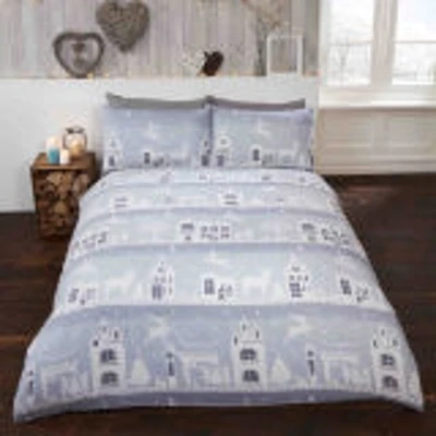 Reindeer Road Silver Christmas Duvet Set