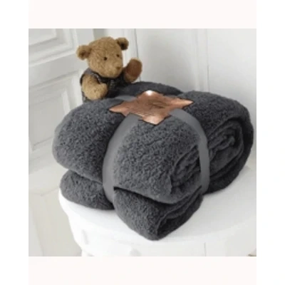 Teddy Collection Throw Charcoal 130cm x 180cm