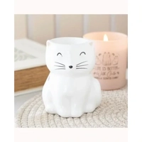 White Happy Cat Oil Burner