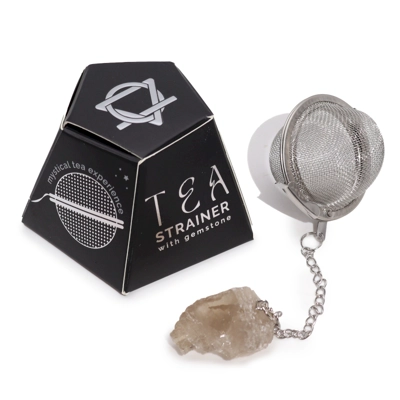 Raw Gemstone Tea Strainer - Smoky Quartz Raw Gemstone Tea Strainer - Smoky Quartz