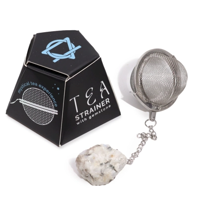 Raw Gemstone Tea Strainer - Rainbow Moonstone Raw Gemstone Tea Strainer - Rainbow Moonstone