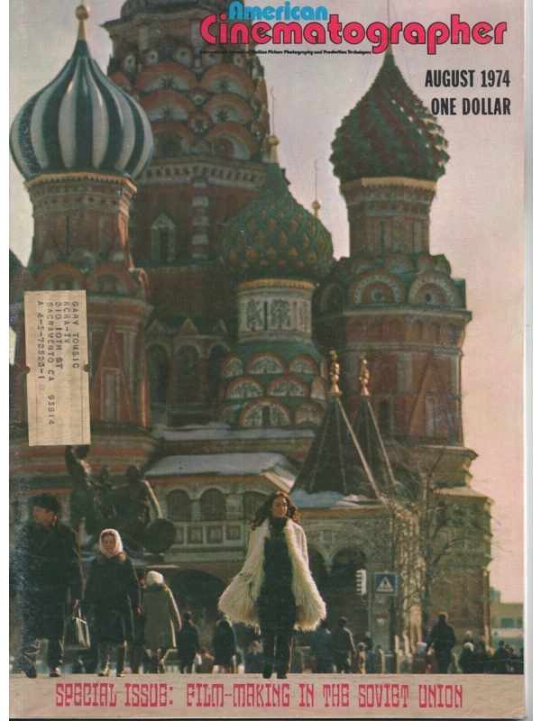 August 1974 American Cinematographer Filmmaking in Russia Solaris Peggy Fleming