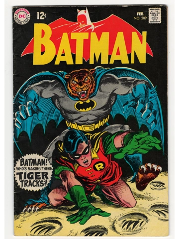 1969 Batman #209 Silver Age Comic Book Frank Robbins Irv Novick Jungle Jeopardy