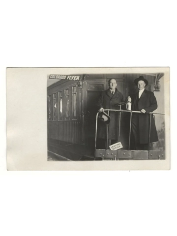 Antique 1920s Colorado Flyer Train RPPC Photo Postcard Empress Studio Denver