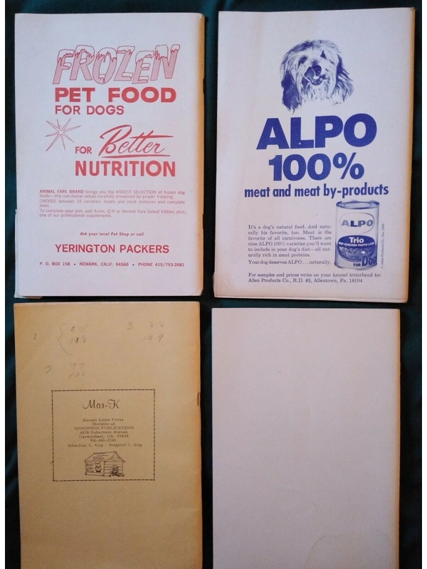 Lot of 4 Vintage 1970 1971 Dog Show Books Programs Sacramento Area Kennel Club