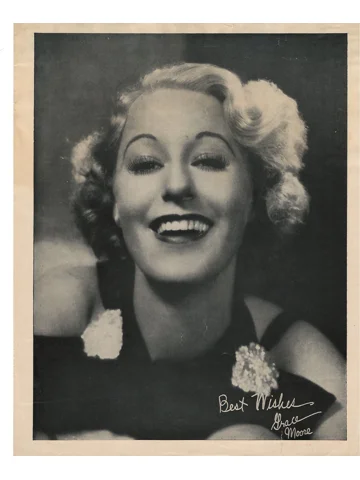Vintage 1930s Grace Moore Black & White Publicity Fan Photo Still