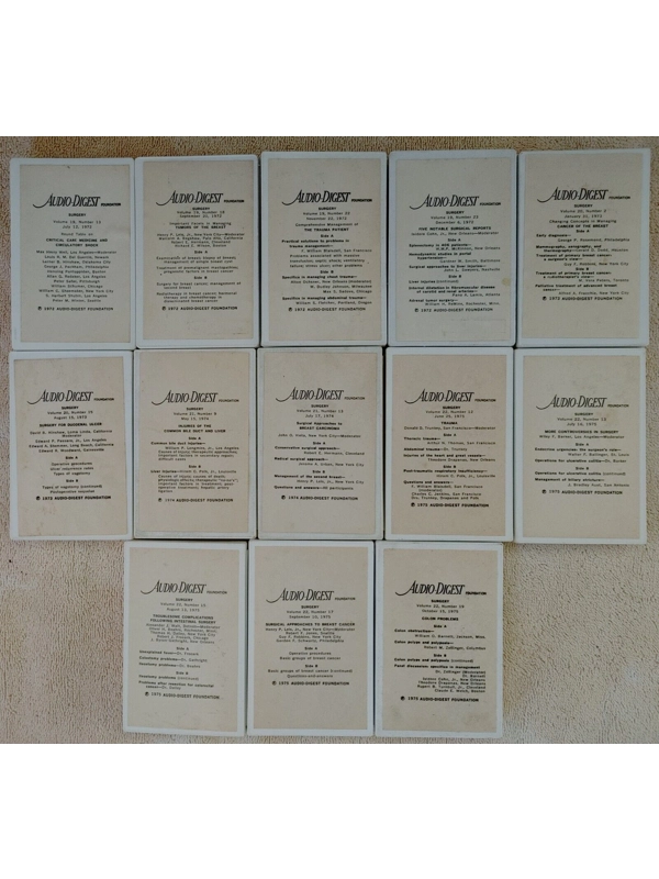 Lot of 13 Vtg 1972-75 Audio Digest Medical Surgery Cassette Tapes Breast Cancer