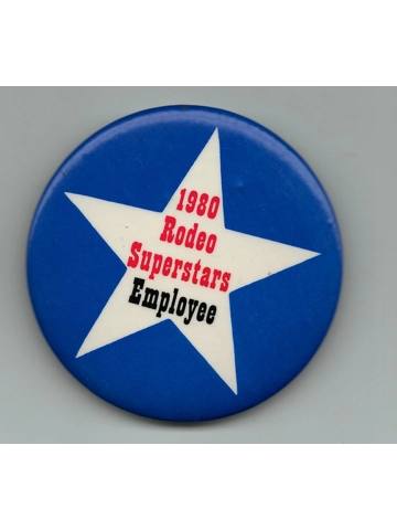 Vtg 1980 Rodeo Superstars Championship Employee Pin Fort Worth TX Bob Eidson