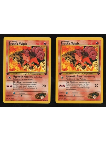 2 x Brock's Vulpix 1st Edition 37/122 Non Holo 2003 NM Uncommon