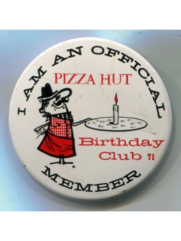 Vintage 1971 Pizza Hut Pete Official Birthday Club Member Pin Pinback Premium