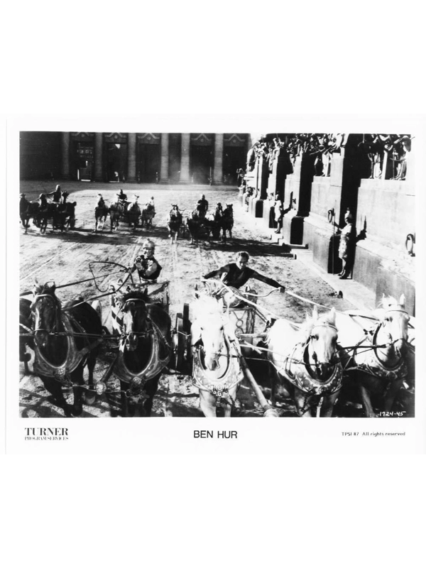 Ben Hur Charlton Heston Stephen Boyd Chariot Race Press Photo Movie Still