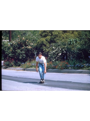 2 Vtg 1964 Amateur Shot 35MM Slides Guy Teen Boy on Skateboard