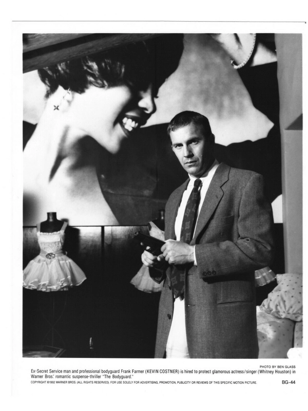 1992 The Bodyguard Press Photo Kevin Costner Whitney Houston #2 B&W Movie