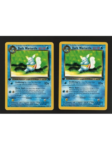 2x 1st Edition Dark Wartortle 46/82 NM Team Rocket Non Holo 60 HP Pokemon