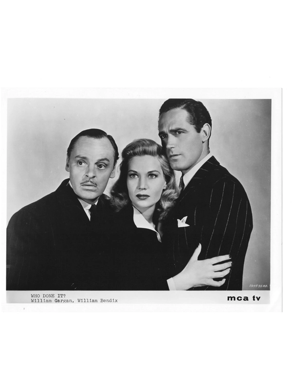 Who Done It? William Gargan Bendix Louise Allbritton Press Photos Movie Stills