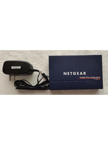 Netgear Prosafe 8 Port Gigabit Switch GS108 V3 Works With Power Adapter Clean