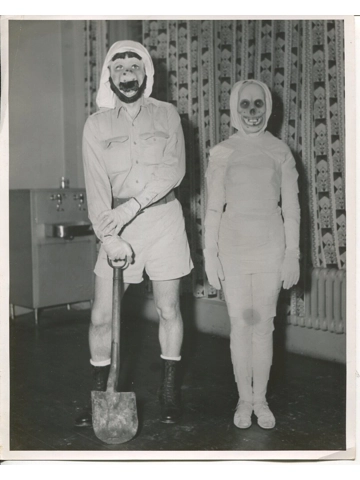 4 Vtg 1950s Official US Air Force Photos Halloween Party Mildenhall Stamped