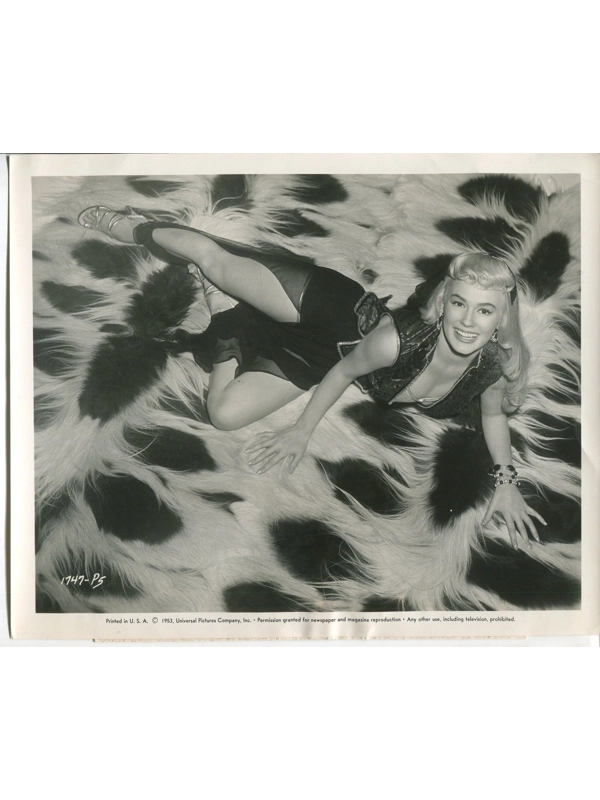 Vtg 1953 Mamie Van Doren Yankee Pasha Black and White Press Photo Harem Sexy