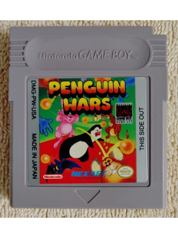 Vtg 1990 Game Boy Penguin Wars Cartridge Tested Works Clean Nintendo Authentic