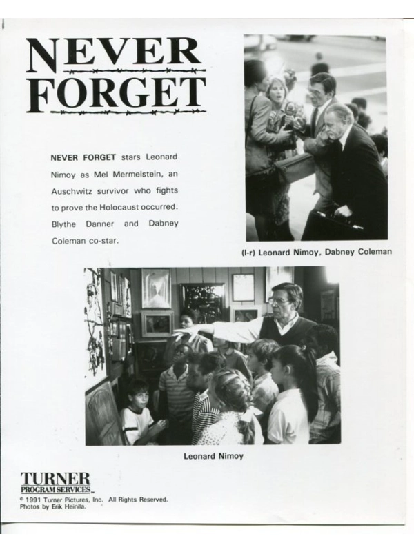 Never Forget Leonard Nimoy Dabney Coleman Press Photo TV Movie Publicity