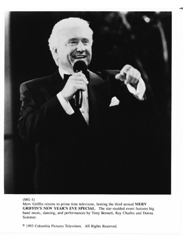 Merv Griffin's New Years Eve Special Press Publicity Promo Photo TV