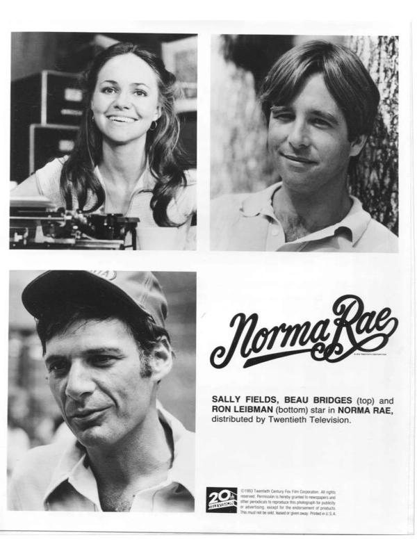 Norma Rae Sally Field Beau Bridges Ron Leibman Twentieth Century Fox Press Photo