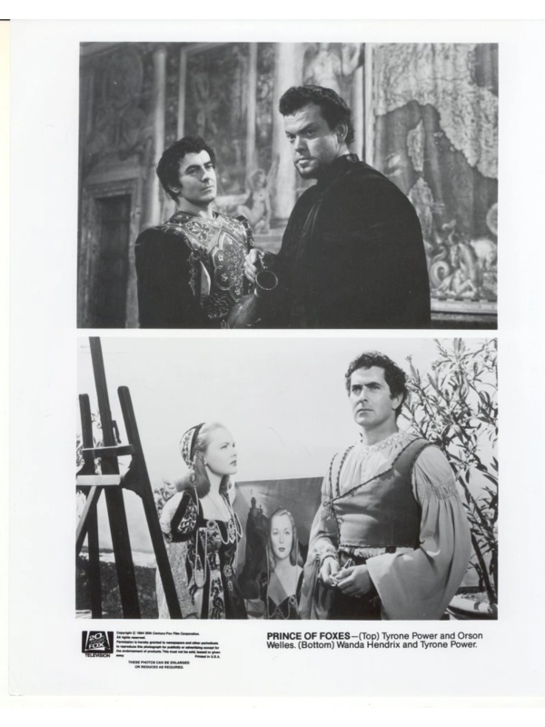Prince of Foxes Tyrone Power Orson Welles Wanda Hendrix Press Photo Movie