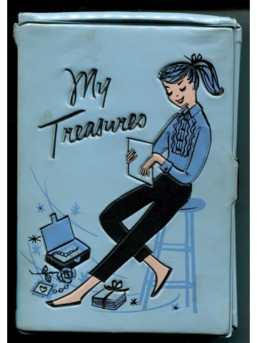 Vtg 1950s Deb-U-Teen My Treasures Vinyl Box Ponytail Dateline