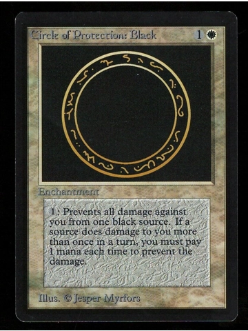 Magic the Gathering Beta Circle of Protection Black Enchantment Higher Grade MTG